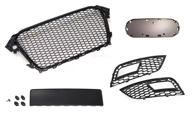 Grill barbecue en nid d'abeille support d'emblème grille de ventilation convient pour Audi A4 B8 Facelift