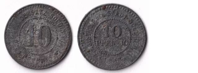 Münze, Notgeld 1917 Brandenburg 10 Pfennig Soldin / Funck 507.1b, Zink