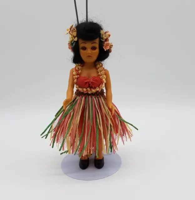 7.5" Vintage Hawaiian Hulagirl Plastic Doll Hawaii Hula Girl Moveable Eyes/Arms