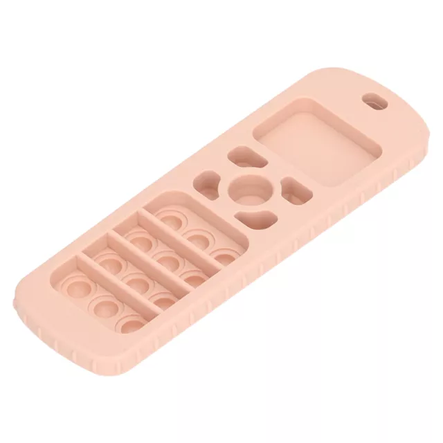 (Peach Pink)Baby Unique Portable Remote Control Shaped Gum Relief Silicone