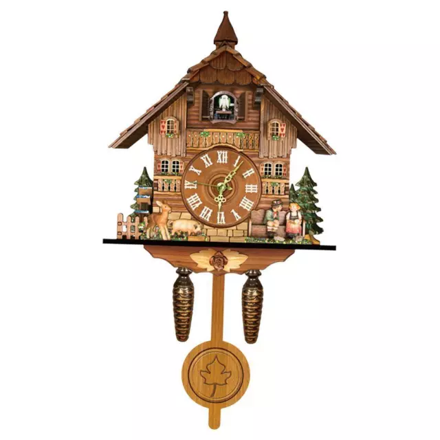 Funny Wooden Cuckoo Wall Clock Bird Time Bell Swing Alarm Watch Home Decor