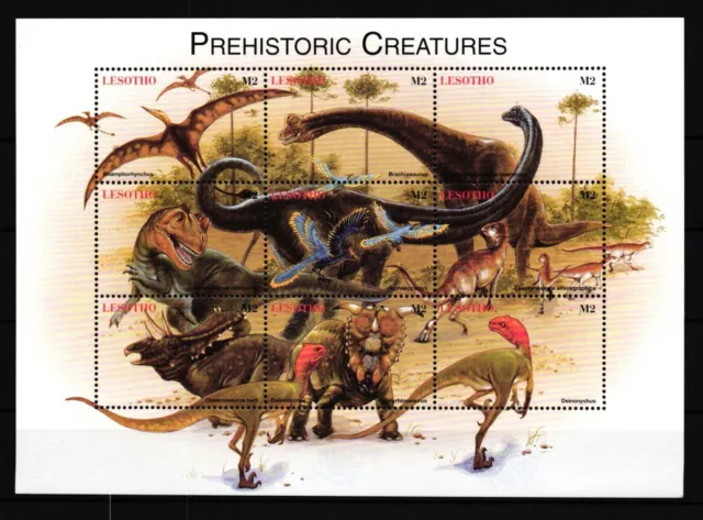 Lesotho ZD-Bögen 1348-1356 postfrisch Prähistorische Tiere Dinosaurier #HR199