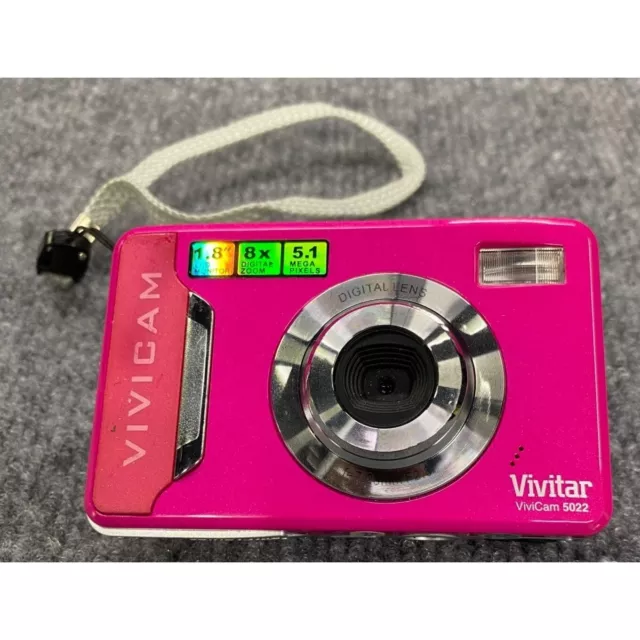 Digital Camera Pink 5.1MP 8X Zoom AAA Batteries ViviCam 5022