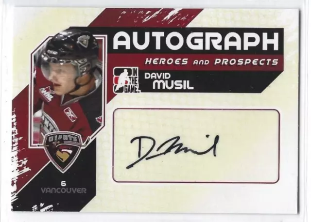 2010-11 ITG Heroes and Prospects #A-DM David Musil autograph