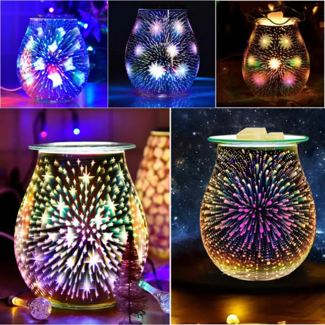 Aroma Electric Wax Melt Burner Firework Glass Lamp Night Light Diffuser Warmer
