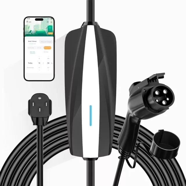 Level 2 Portable EV Charger 32A 7KW 240V 16.4FT Cable Electric Vehicle Charger