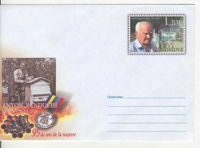 2008 Moldova A.Bunduchi , Beekeeper , Bees , Pre-paid envelope