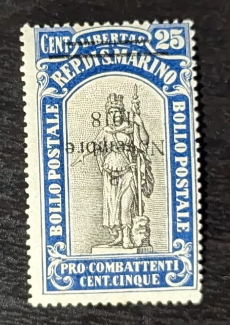 San Marino 1918, MI 63, inverted overprint