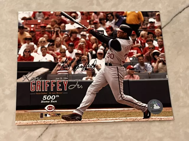 Ken Griffey Jr Signed 8x10 Baseball Photo Mariners Reds Autograph HOF