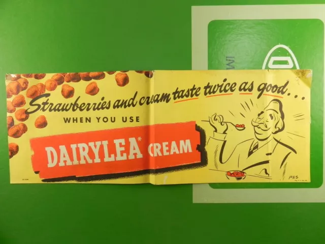 Dairylea  - Vintage Dairy Poster - Strawberries and Cream Taste Twice as Good
