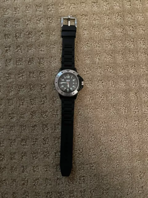 Military And Police Watch - Black Rubber Strap