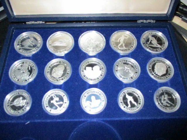Jugoslawien- Silbergedenkmünzen zur Olympiade Sarajewo 1984 - ( 15 Münzen/PP)