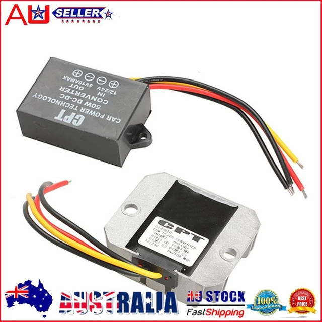 DC-DC Converter Step-Down Buck 12V/24V to 5V 10A 50W Car Power Adapter  AU