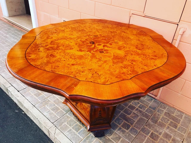 Calidad Mesa Holandés en Madera Incrustado De Valioso Esencias Época 900