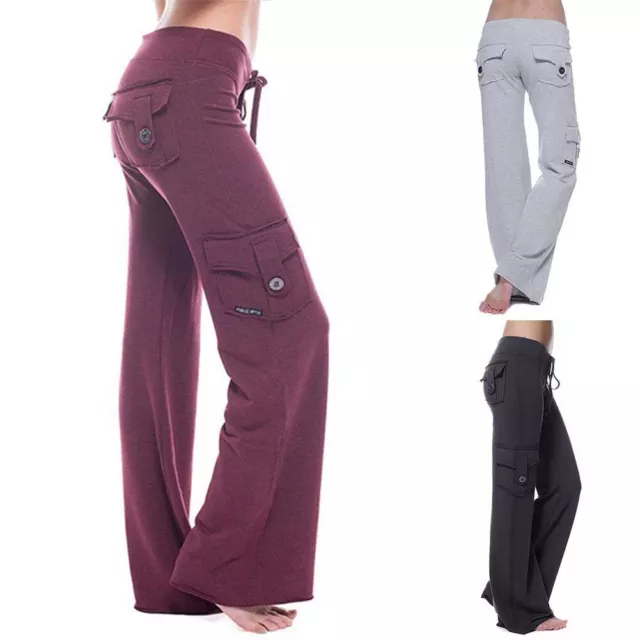 Pantalon de yoga décontracté pour femme taille basse bas vin rouge