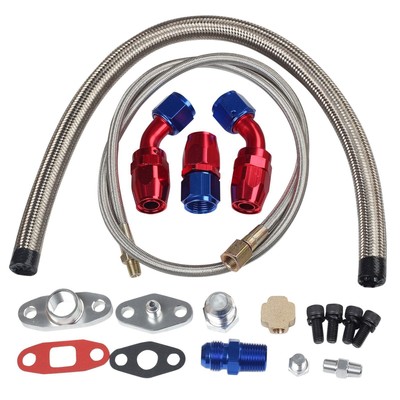 Universal Complete T3/T4 Turbo Oil Return Line & Oil Feed Line T3 T4 T04E Kit