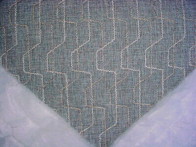12-1/4Y Kravet Lee Jofa Slate Blue Sand Embroidered Matelasse Upholstery Fabric 3