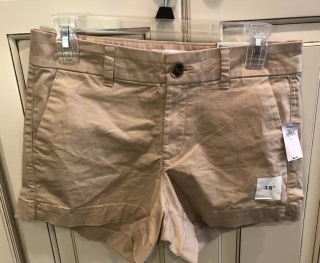 Old Navy Everyday 3.5" Shorts Womens Size 2 Mid Rise Khaki Twill Chino NWT