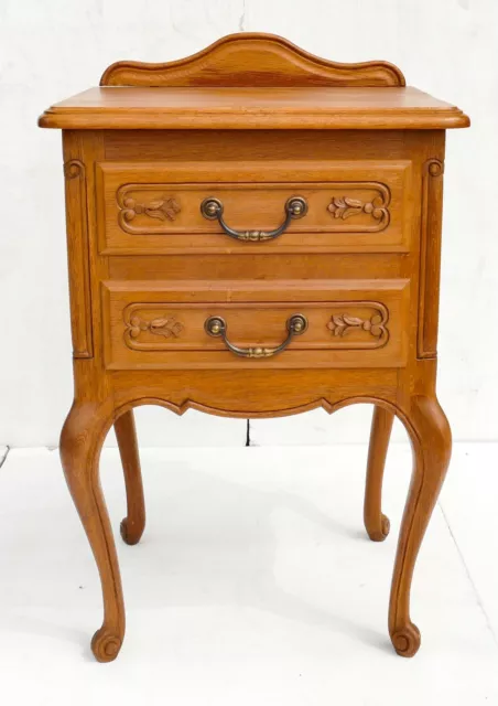 Louis XV Style French Carved Oak 2 Drawer Gallery Bedside Cabinet! (BGT101)