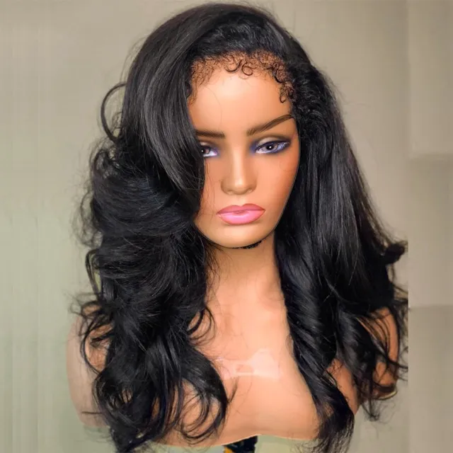 Adhesive Pre Buckled Loose Body Wave Wig 13x6 HD Lace Up Front Human Hair Wig