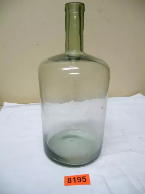 8195. Alte Biedermeier Weinflasche Glasflasche Glas Flasche mundgeblasen