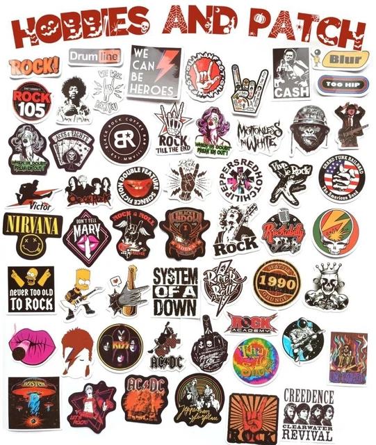 Stickers Décalcomanies ANTHRAX Guitar Metal - Paire D'Autocollants 13 Cm Pour Auto, Moto, Casque