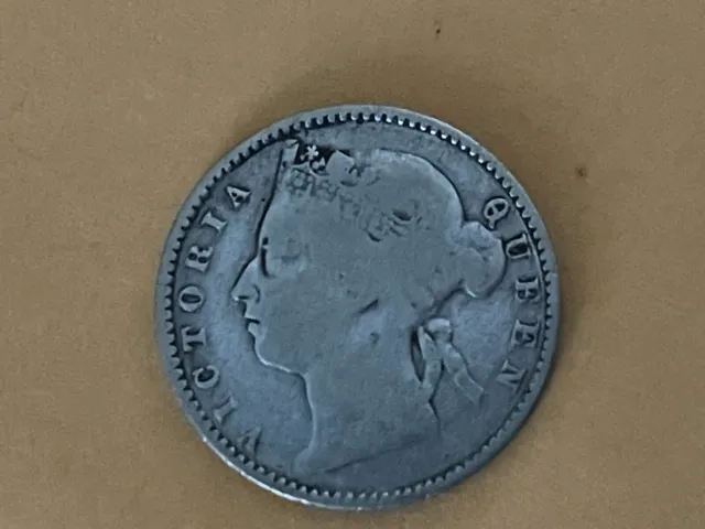 Rare Mauritius 20 Cents silver Coin, issued in 1899, circulated