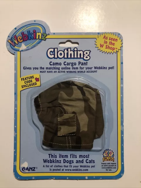 NEW!  GANZ WEBKINZ CAMO CARGO PANTS, WE000055 with Code