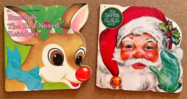 Santa Claus Book Rudolph The Red Nosed Reindeer Vintage Golden Super Shape Books