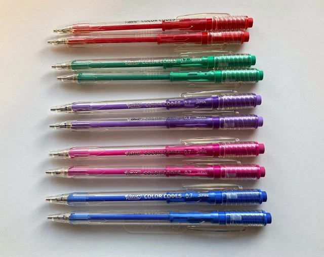 BIC COLOR CODES Mechanical Pencils .7mm Set of 10 Five Colors New