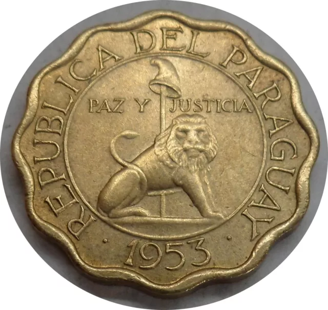 Paraguay 10 Centimos, 1953 ## 1-7L