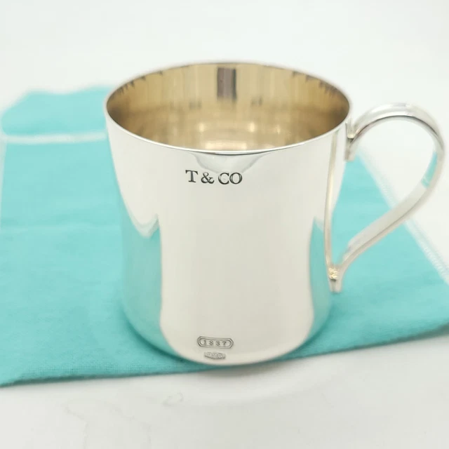 Mint Tiffany & Co. Makers Sterling Silver 1837 Baby Cup 2.5 In Polished w/ Pouch