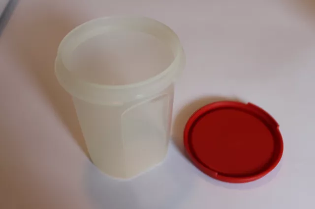 Tupperware Vintage Small Container Modular Mate Round Red Lid (1607-10  1605-7)
