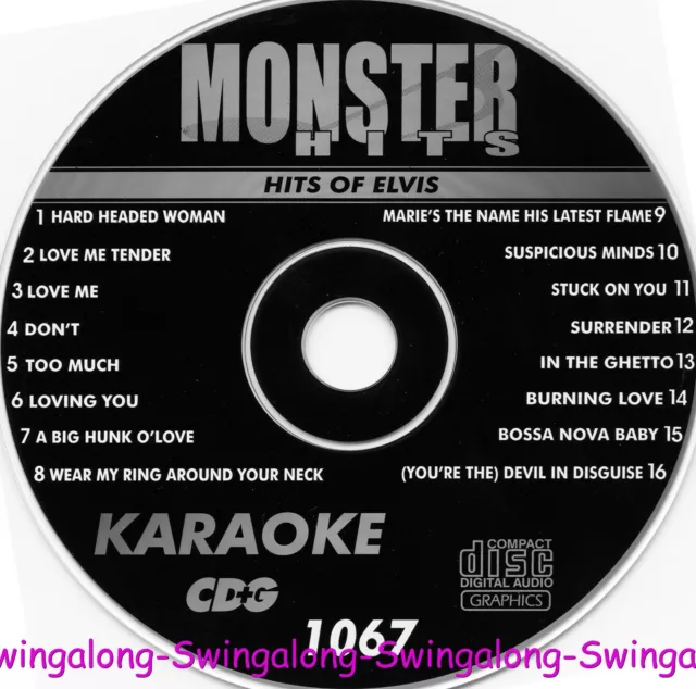 HITS oF ELVIS MONSTER HITS KARAOKE CD+G VOL-1067 SURRENDER IN WHITE SLEEVES