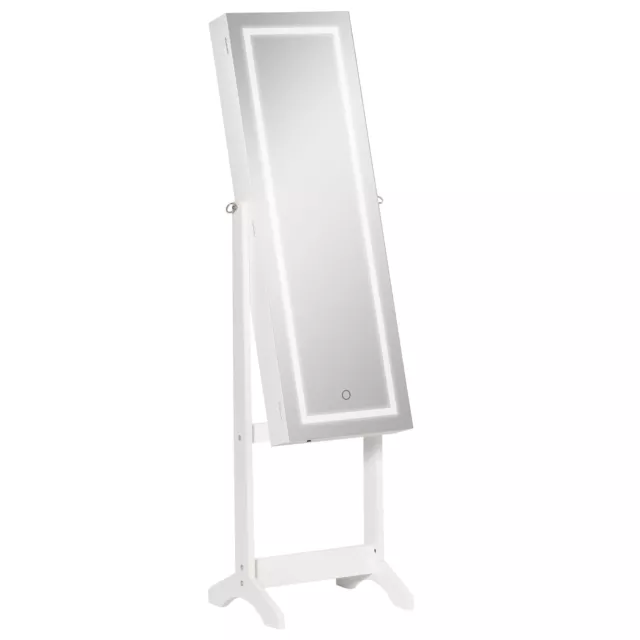 vidaXL Armadio Portagioie con Specchio a Muro Bianco 30x8,5x90 cm