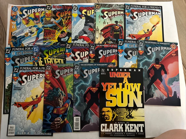 DC Comics Lot 15 Superman Books 1993 1994 Novel By Clark Kent Under A Yellow Sun