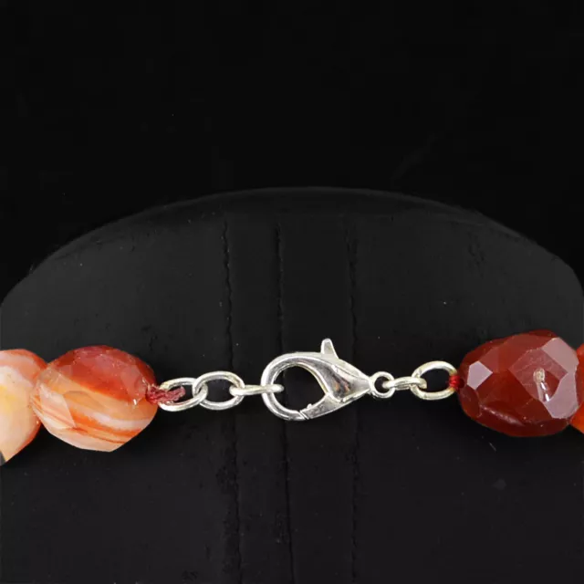 Amazing 710.00 Cts Natural Faceted Rich Orange Agate Beads Necklace (Rs) 3