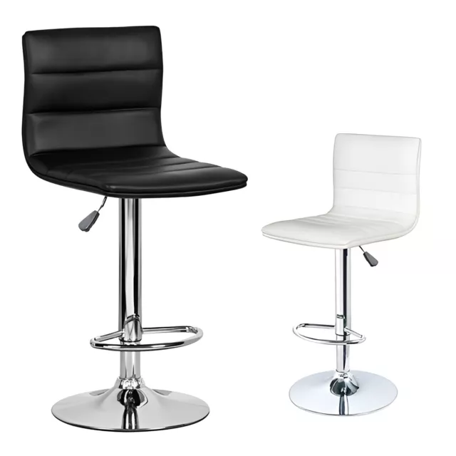 New PU PVC Leather Bar Stool Kitchen Chair Gas Lift swivel Black White free post