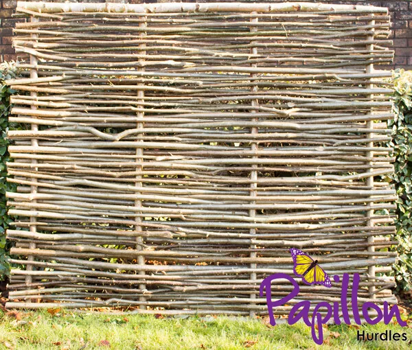 Hurdle Fence Panel Woven Hazel Fencing Wooden Panel Birchwood Capped Garden