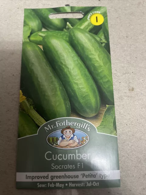 Mr Fothergills CUCUMBER Socrates F1 Seed, 5 Seeds, Sow By 2027, Free Postage