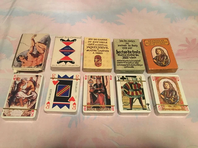 Lot jeux de cartes rares Grimaud années 1980 – éditions spéciales NEUFS