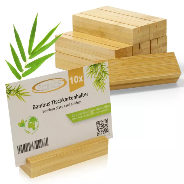 10x Tischkartenhalter Tischnummern Hochzeit, Card Holder Holz