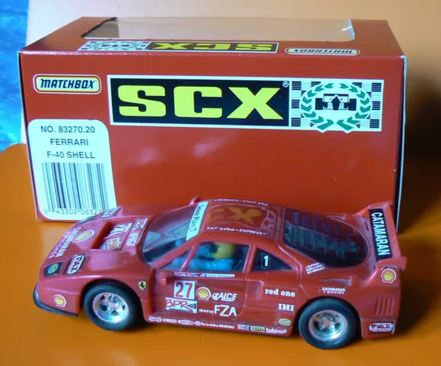 Vintage SCX 83270.20 Ferrari F40 BOXED red #27 head & Tail lights #27 Catamaran