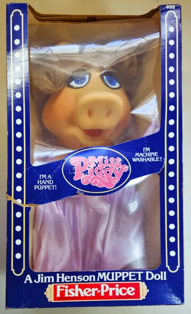 Vintage Fisher Price Jim Henson Miss Piggy Hand Puppet Doll The Muppets