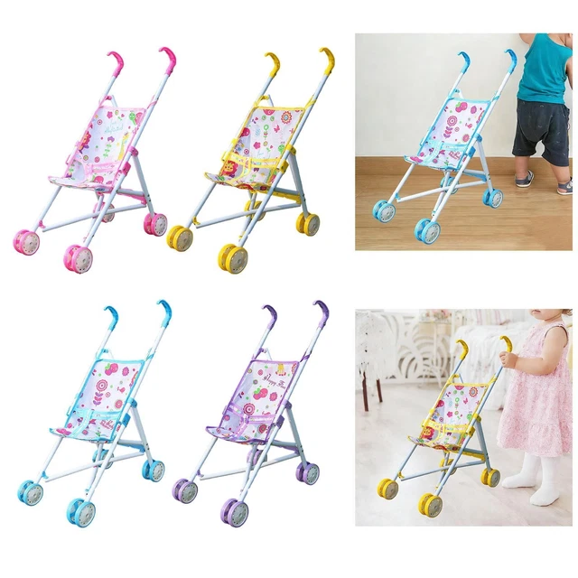 Poussette Jouet Pour Poupée Pliable Avec Capote Anti-UV | Pour Filles Et Garçons | Jeu D'imitation Voyage Et Maison - 7