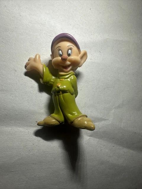 VINTAGE DISNEY SNOW White Seven Dwarfs DOPEY Mini PVC Figure Figurine 1 ...