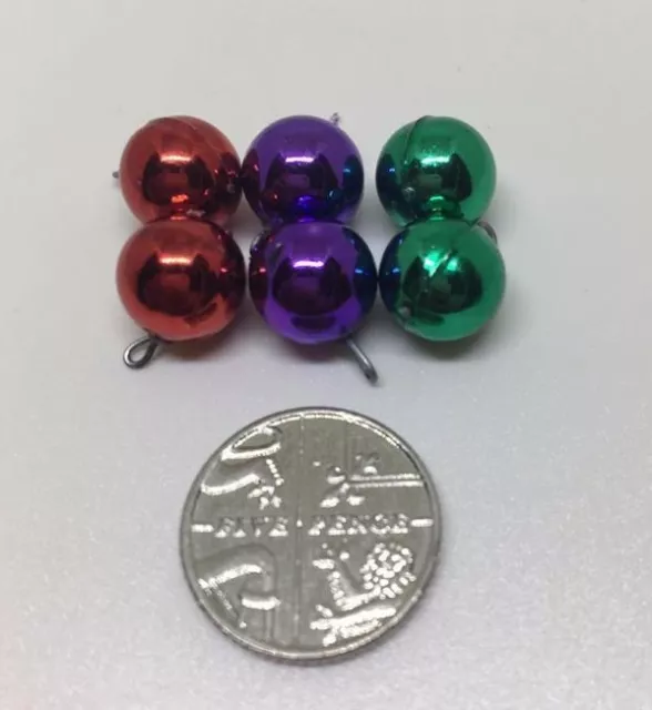 1:12th Scale Miniature Dolls House Christmas Bauble Decoration Red Purple Green
