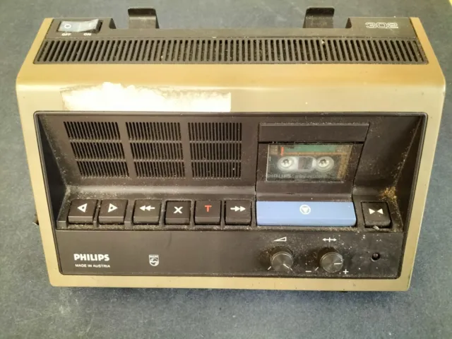 Retro Philips LFH 0302/15 Mini Cassette Transcription Dictation Machine Untested