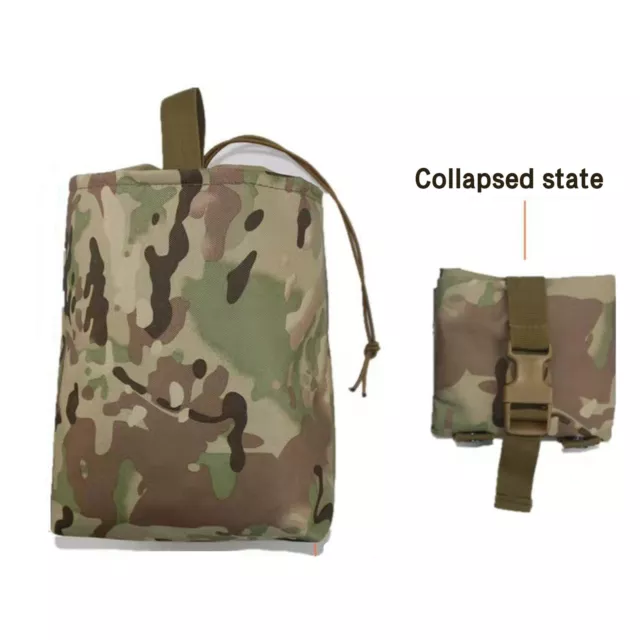 Tactical Molle Magazine Mag Folding Dump Drop Pouch Drawstring Utility Ammo Men