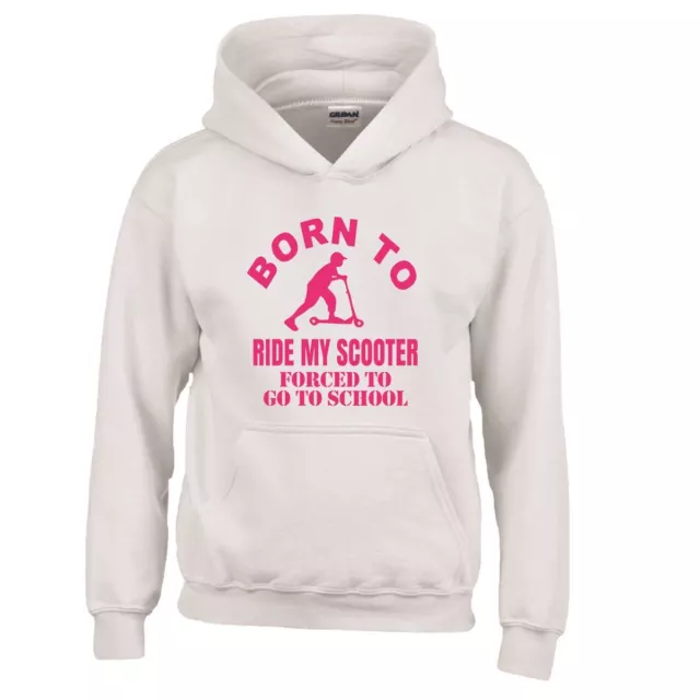 Born To Ride Scooter Geschenk Geburtstag Jugend Kinder Kapuze Hoodie T-Shirt UK Geschenk Kleid